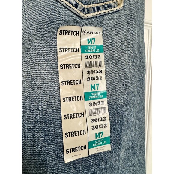 Arita M7 Slim Fit Stretch Straight Leg Size 30/32 Western Denim Jeans NWT - Picture 5 of 10